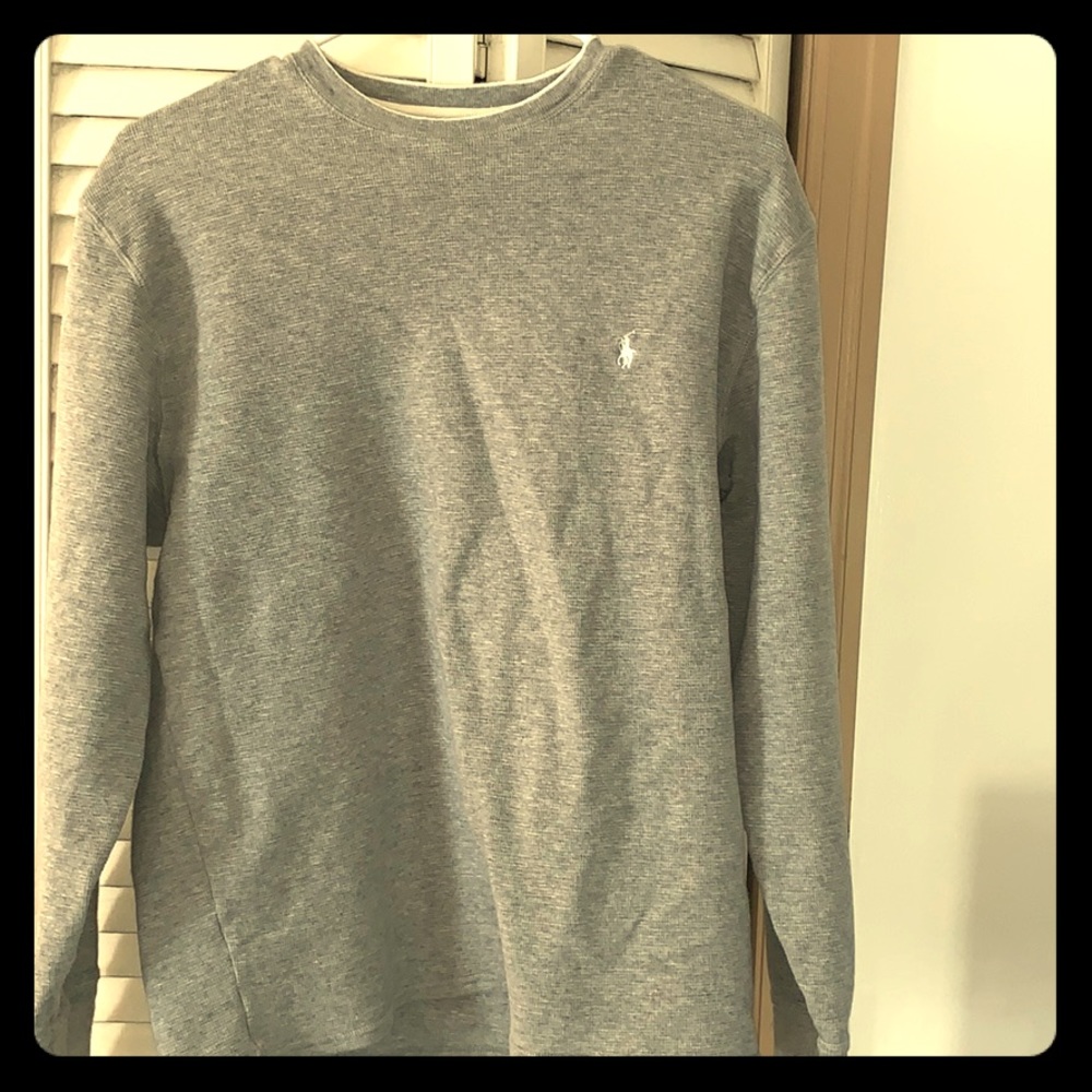 Gray Polo Ralph Lauren sweater.